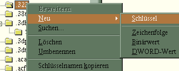 Registry Neu Schlüssel