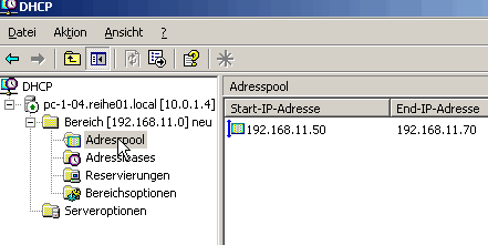 DHCP Bereich