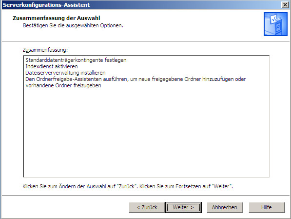 Serverkonfiguration - Assistent