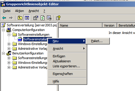 GPO's Softwareinstallation