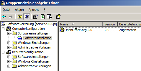 GPO's Softwareinstallation