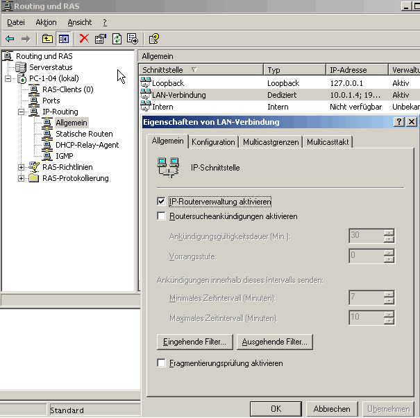 Routing und RAS