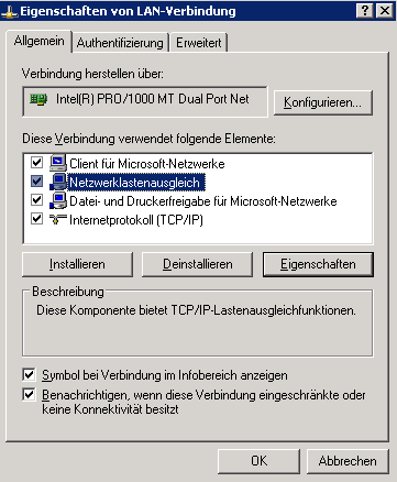 Eigenschaften von LAN-Verbindung