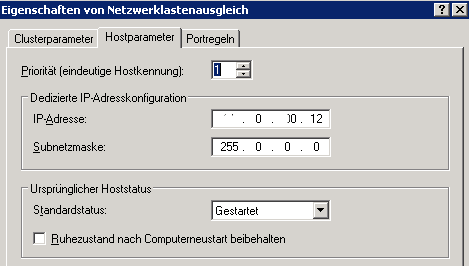 Eigenschaften von Netzwerklastenausgleich