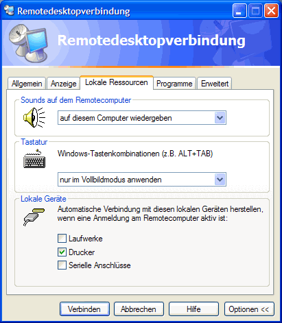 Remotedesktopverbindung