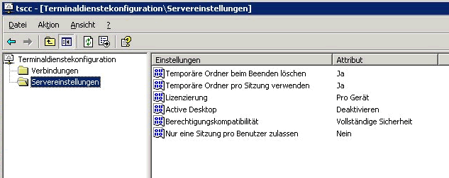 Servereinstellungen