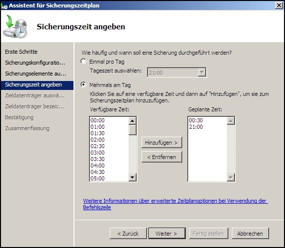 Assistent für Sicherungszeitraum