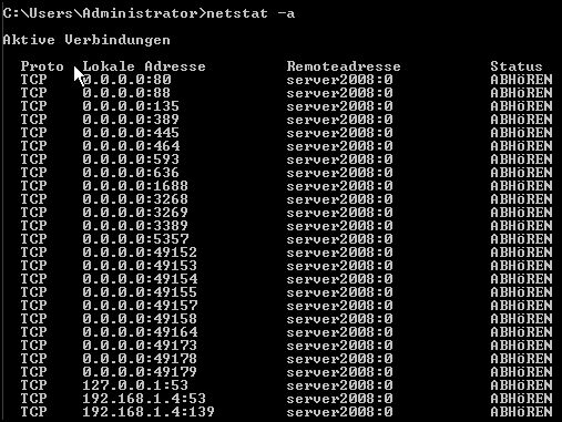 netstat Eingabeaufforderung