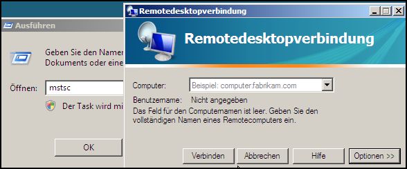 MSTSC Remotedesktopverbindung