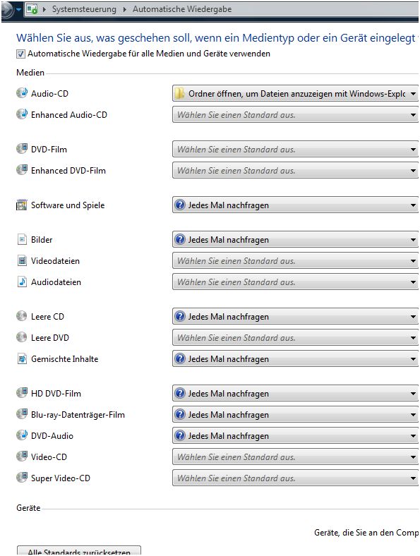 Automatische Wiedergabe