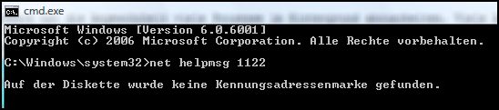 Informationen über Fehlercodes