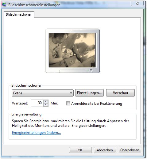 Bildschirmschoner erstellen