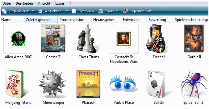 Vista Spieleexplorer