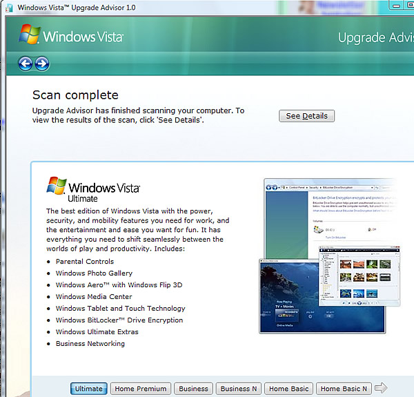 Vista Upgrade Advisor