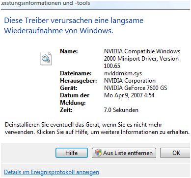 Leistungsinformationen und -tools