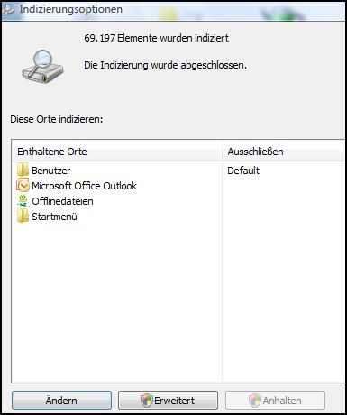 Indizierungsoptionen