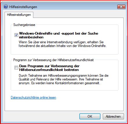 Windows Online Hilfe