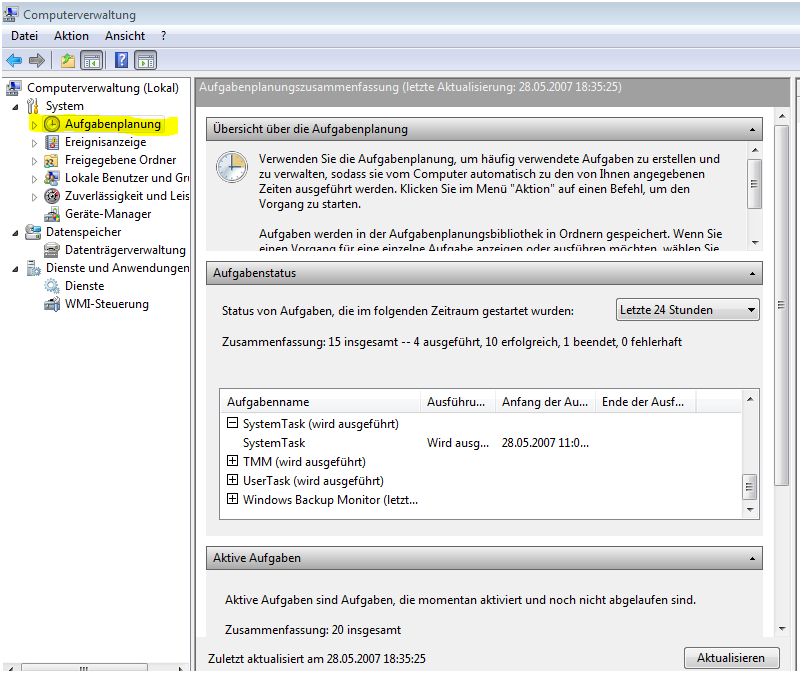 Aufgabenplanung-Computerverwaltung