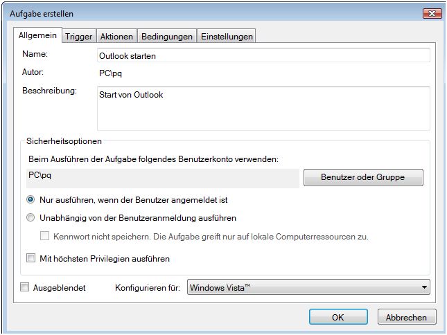 Aufgabenplanung-Aufgabe erstellen