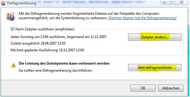Defragmentierung