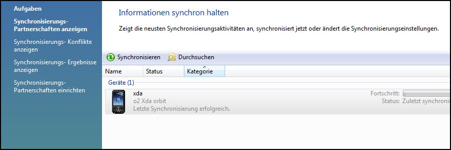 Synchronisierungscenter-Daten