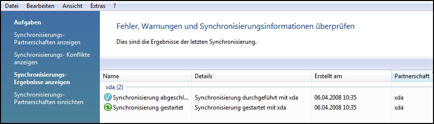 Synchronisierungscenter-Fehler
