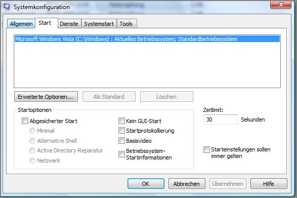 Systemkonfiguration-Start