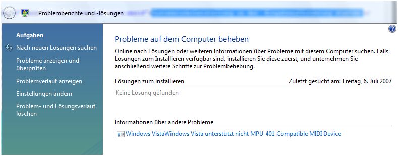 Problemberichte