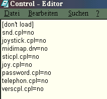 Module der Systemsteuerung verstecken