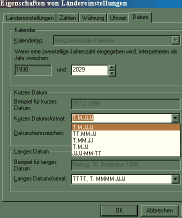 Systemdatum einstellen