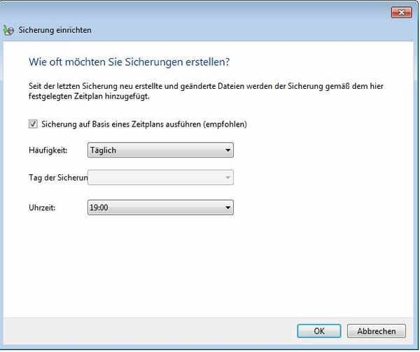 Windows 7 sichern und wiederherstellen