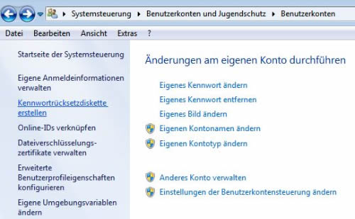 Kennwortrücksetzdiskette erstellen und verwenden