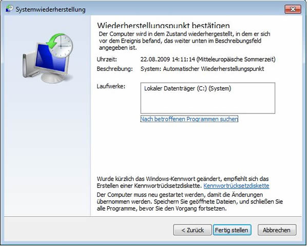 Windows System wiederherstellen