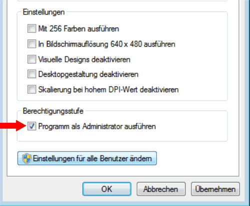Programm als Administrator ausführen