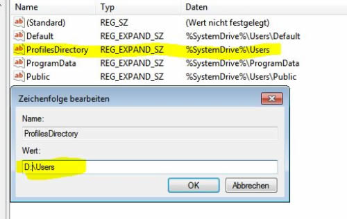 Profilpfad Registry