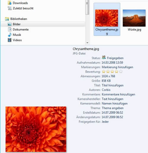 Detailbereich anpassen