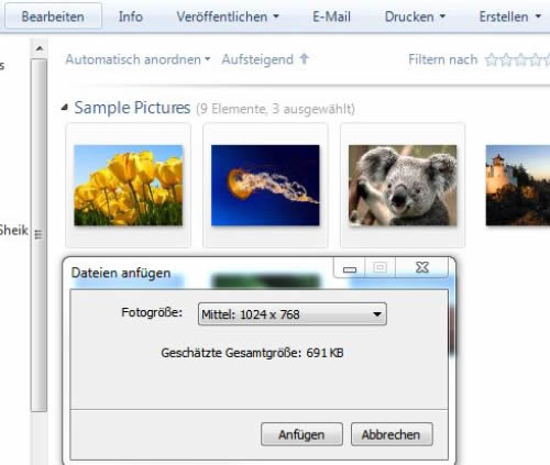 Bilder per E-Mail
