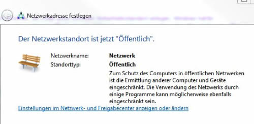 Öffentliches Netzwerk einrichten