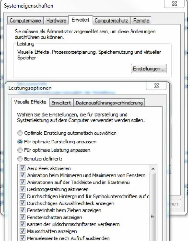 Leistungsoptionen