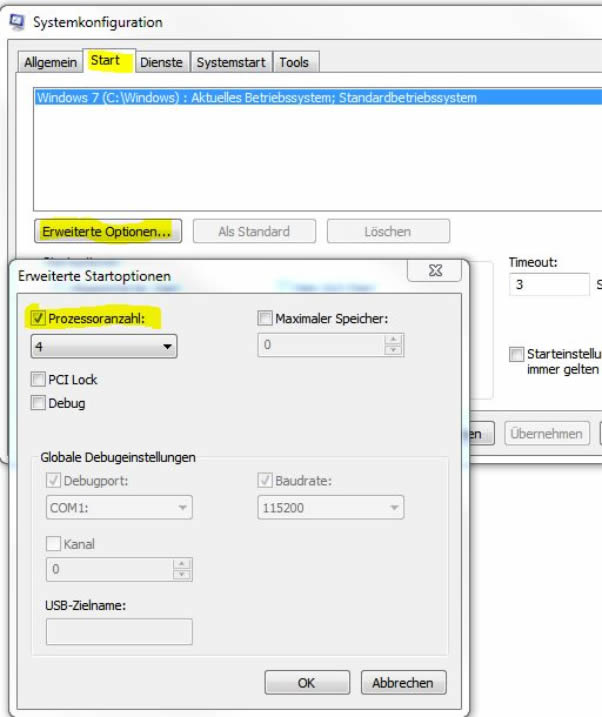 CPU Prozessoranzahl