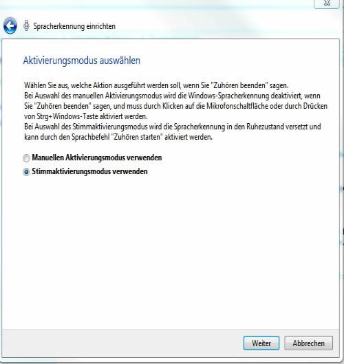 Spracherkennung - Stimmaktivierung