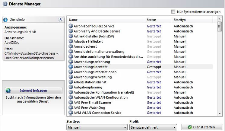 Twin 7 - Dienste Manager