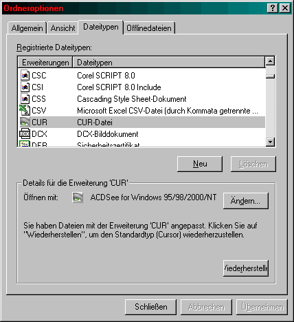 Ordneroptionen