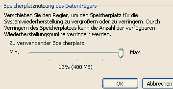 Speicherplatznutzung des Datenträgers