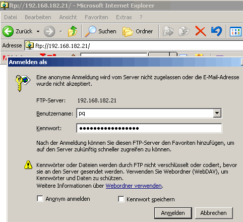Anmelden als...