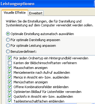 Leistungsoptionen