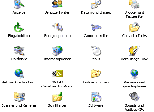 Systemsteuerung-Ansicht