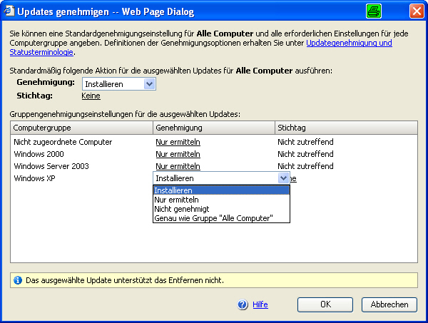 Updates genehmigen